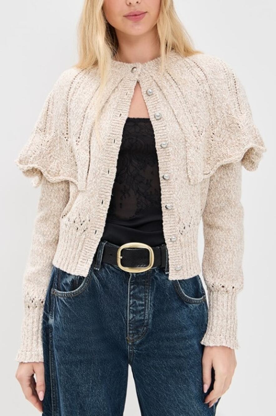 Free People Bali Cape May Beige Marled Sweater M